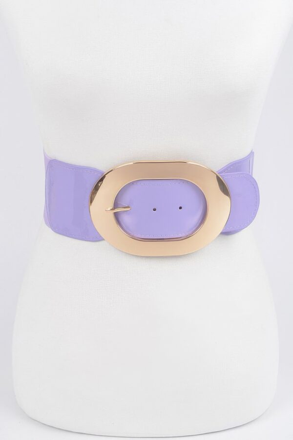 Stretch Waist Belt with Enamel Finish & Metal Buckle