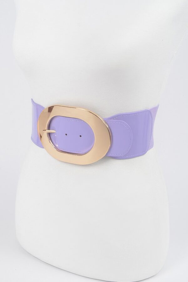 Stretch Waist Belt with Enamel Finish & Metal Buckle