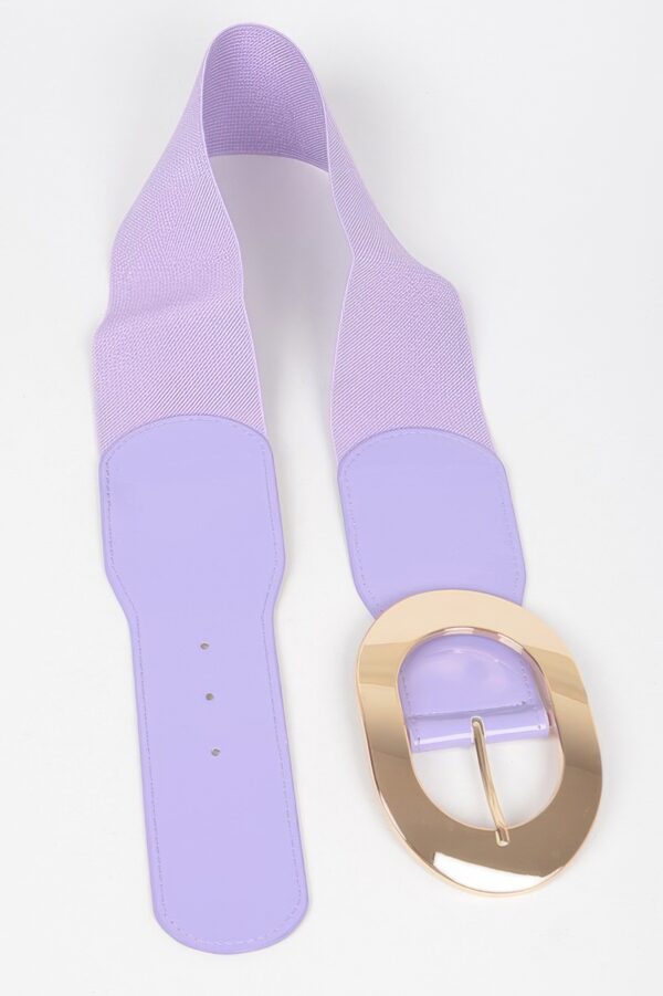 Stretch Waist Belt with Enamel Finish & Metal Buckle