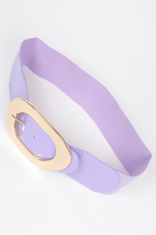 Stretch Waist Belt with Enamel Finish & Metal Buckle