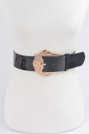 Enamel Metal Buckle Plus-Size Belt – 1.85 in Wide