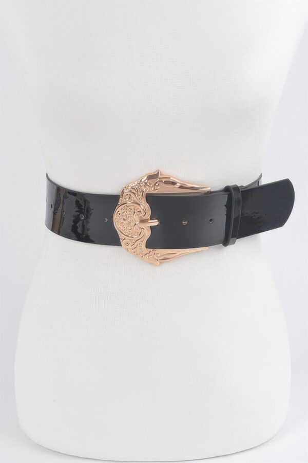 Enamel Metal Buckle Plus-Size Belt – 1.85 in Wide