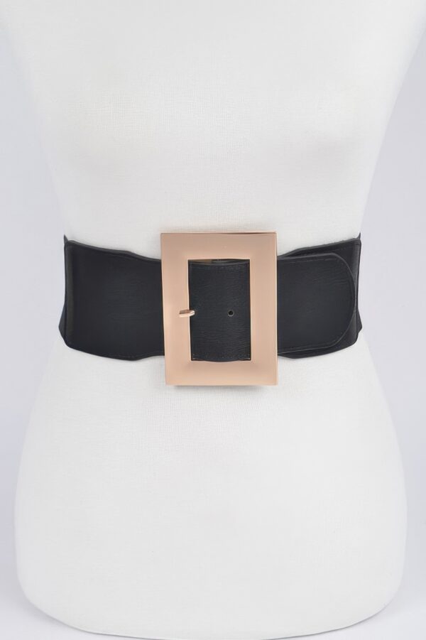 Material Buckle Belt – Elastic PU with Classic Buckle