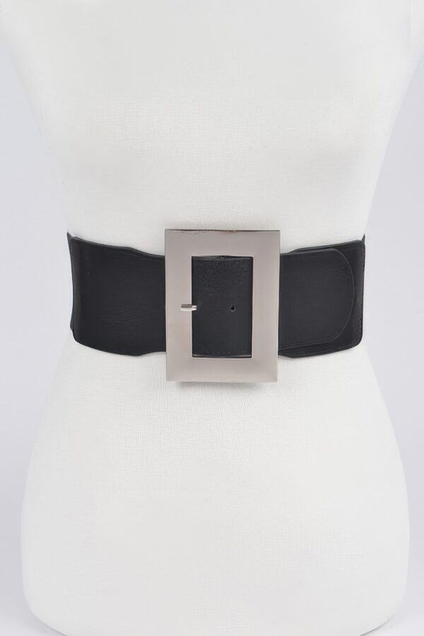 Material Buckle Belt – Elastic PU with Classic Buckle