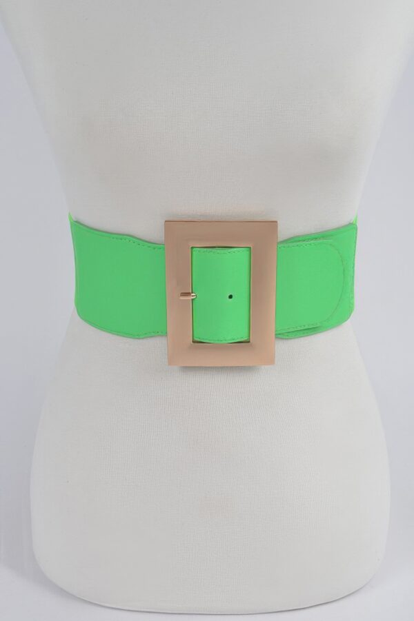 Material Buckle Belt – Elastic PU with Classic Buckle