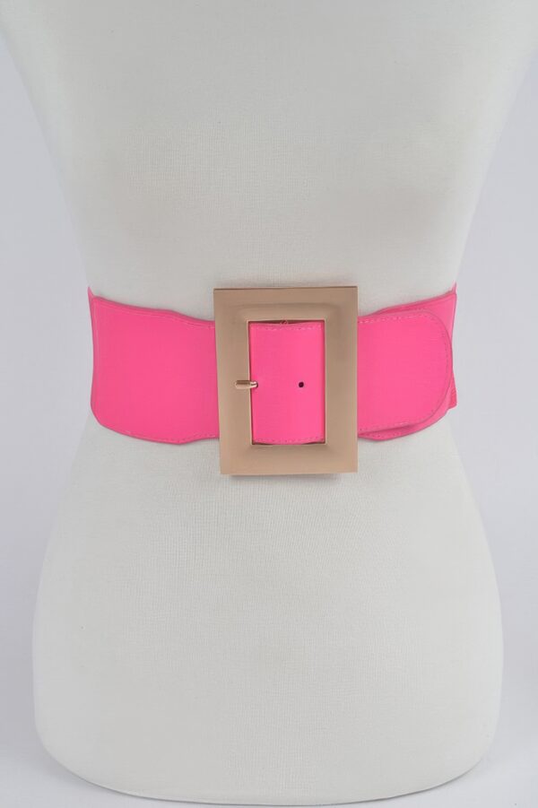 Material Buckle Belt – Elastic PU with Classic Buckle