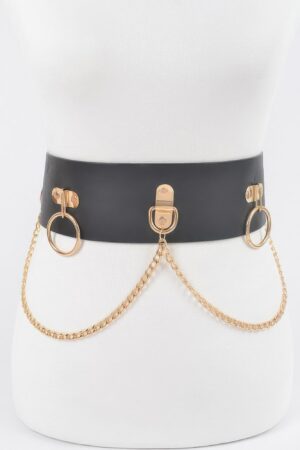 Waist Ring Belt with Metal Ring Accent