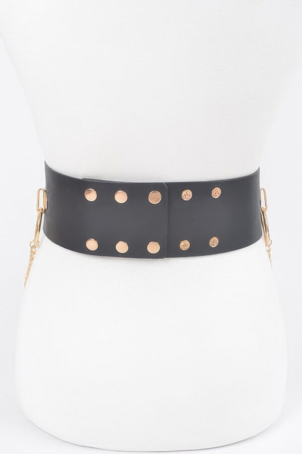 Waist Ring Belt with Metal Ring Accent