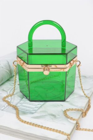Plastic Hard Mini Clutch with Top Handle