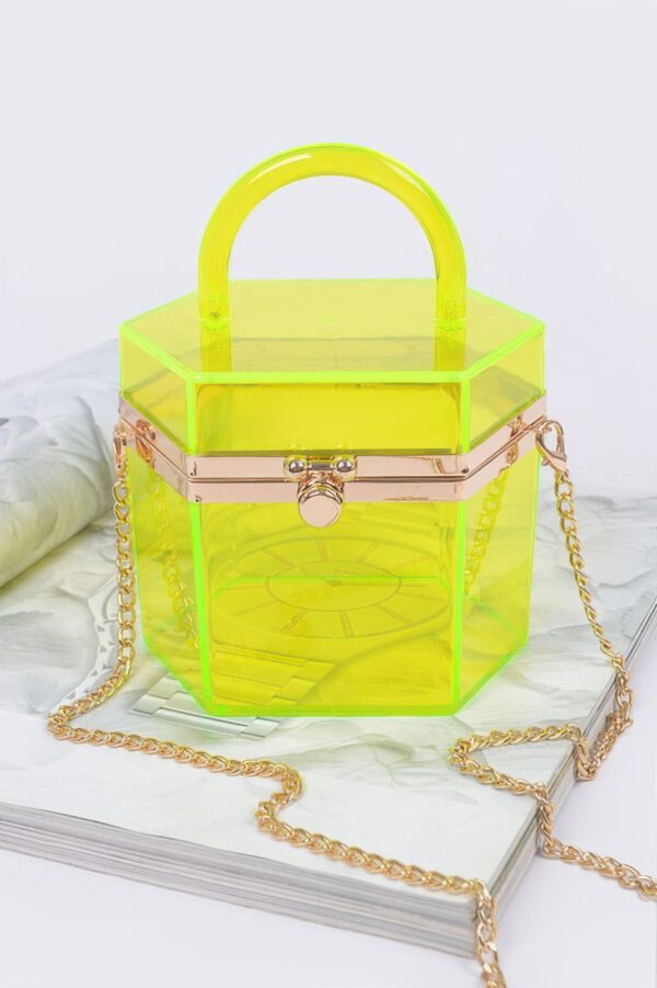 Plastic Hard Mini Clutch with Top Handle
