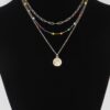 Layered Multi-Bead Necklace – Textured 14-inch