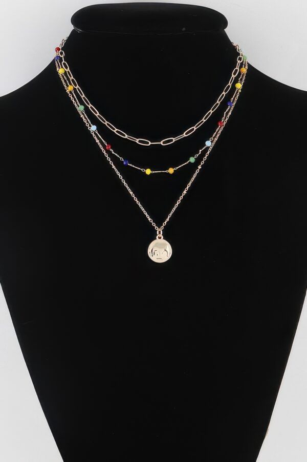 Layered Multi-Bead Necklace – Textured 14-inch