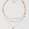Layered Multi-Bead Necklace – Textured 14-inch