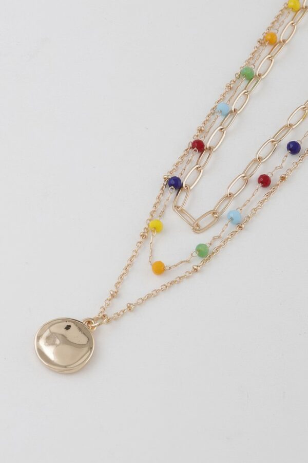Layered Multi-Bead Necklace – Textured 14-inch