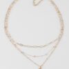 Layered Multi-Bead Necklace – Textured 14-inch