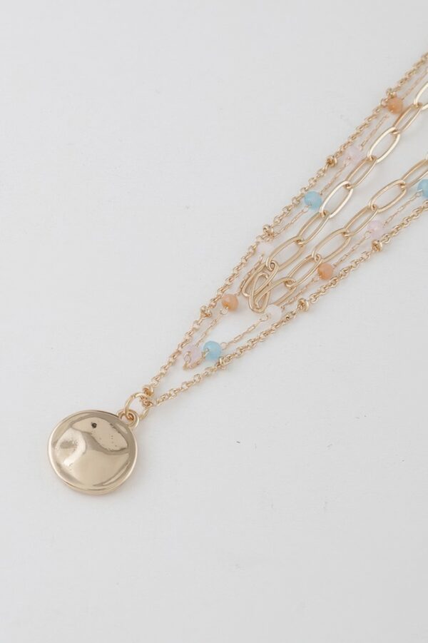 Layered Multi-Bead Necklace – Textured 14-inch