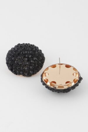 Jeweled Dome Stud Earrings – Rounded Statement Studs