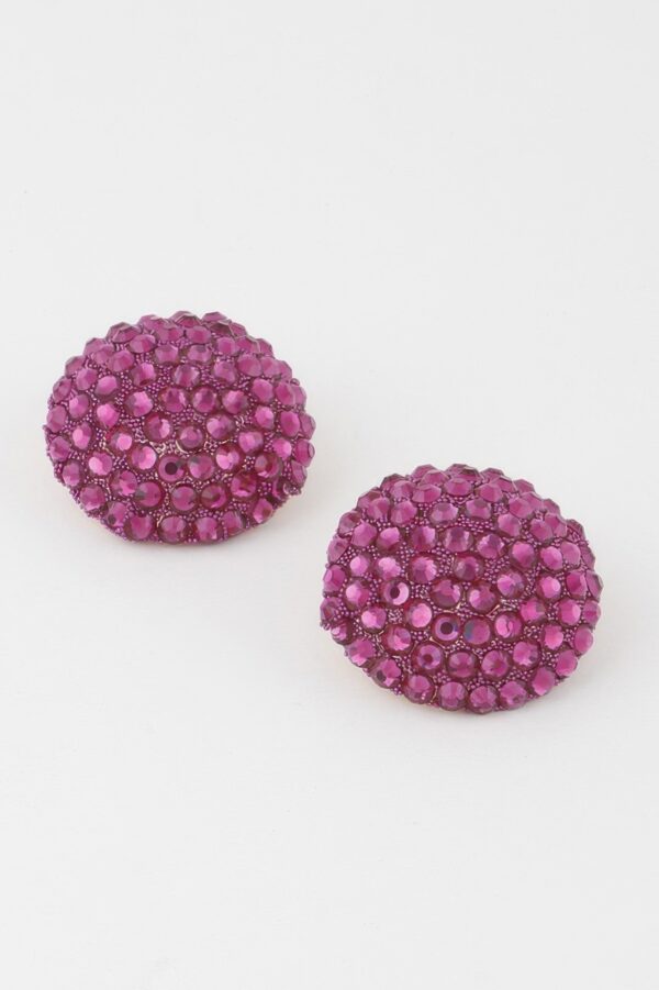Jeweled Dome Stud Earrings – Rounded Statement Studs