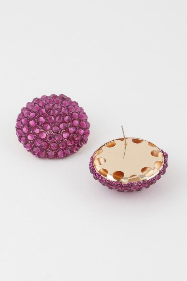 Jeweled Dome Stud Earrings – Rounded Statement Studs
