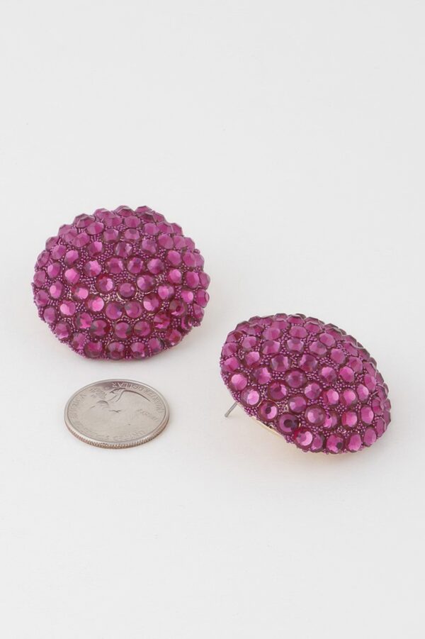 Jeweled Dome Stud Earrings – Rounded Statement Studs