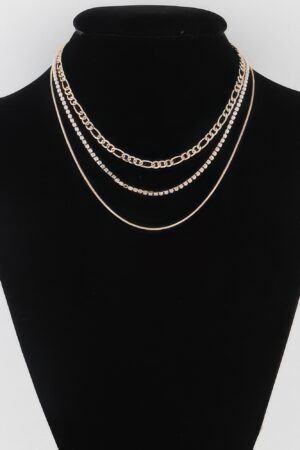 Chain N Bead Necklace – Textured Chain & Bead Accent