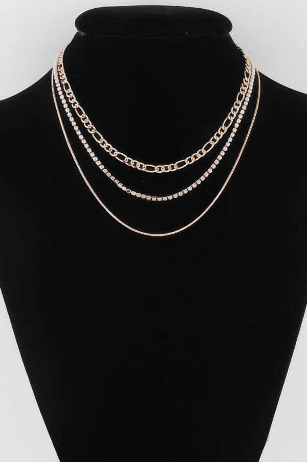 Chain N Bead Necklace – Textured Chain & Bead Accent