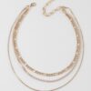 Chain N Bead Necklace – Textured Chain & Bead Accent