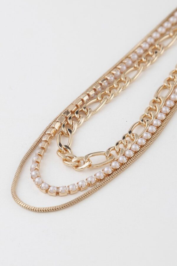 Chain N Bead Necklace – Textured Chain & Bead Accent