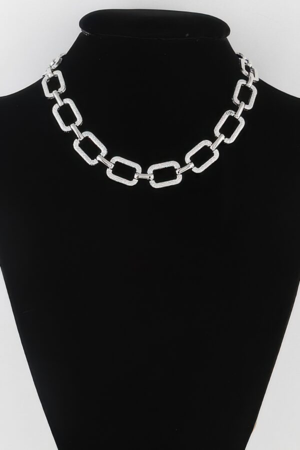 Textured Link Chain Necklace – 16-inch for Layering