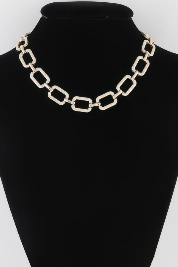Textured Link Chain Necklace – 16-inch for Layering