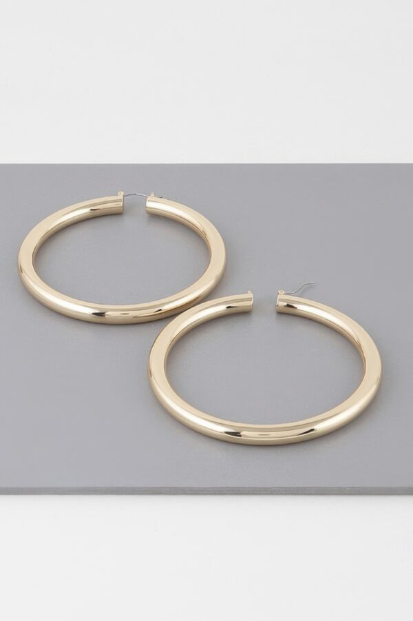 Shiny Oversized Hoop Earrings – Polished 3.2 in