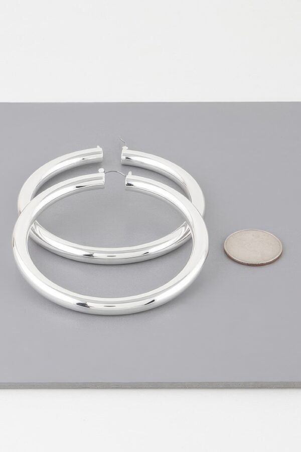 Shiny Oversized Hoop Earrings – Polished 3.2 in