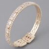 Rhinestone Open Cuff Bracelet – Structured Sparkle