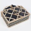 Structured Rhinestone Metal-Frame Clutch for Evening