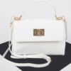 Faux Leather Flap Bag – Structured PU with Metal Accents
