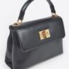 Faux Leather Flap Bag – Structured PU with Metal Accents