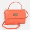 Faux Leather Flap Bag – Structured PU with Metal Accents