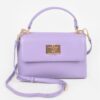 Faux Leather Flap Bag – Structured PU with Metal Accents