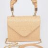 Faux Straw Top-Handle Flap Bag – Structured Mini