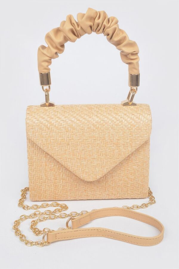 Faux Straw Top-Handle Flap Bag – Structured Mini