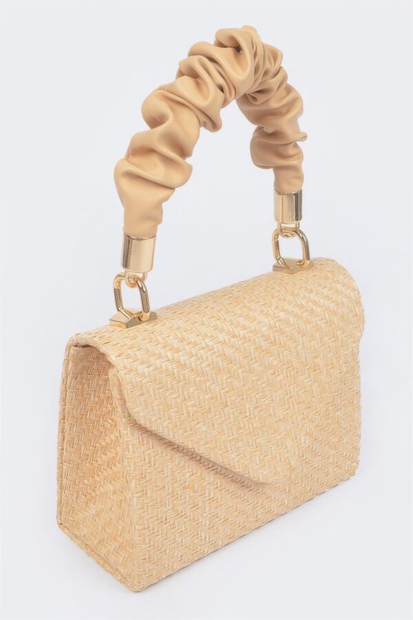 Faux Straw Top-Handle Flap Bag – Structured Mini