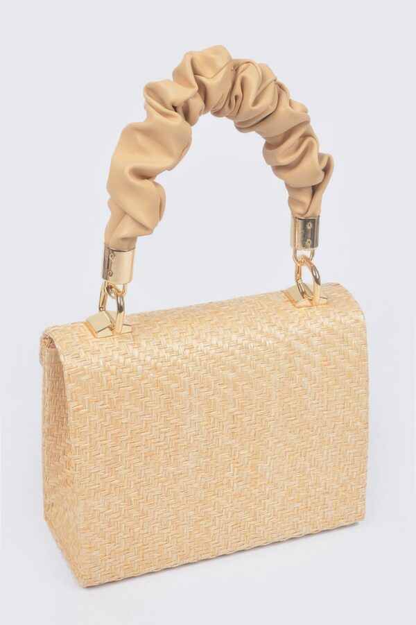 Faux Straw Top-Handle Flap Bag – Structured Mini