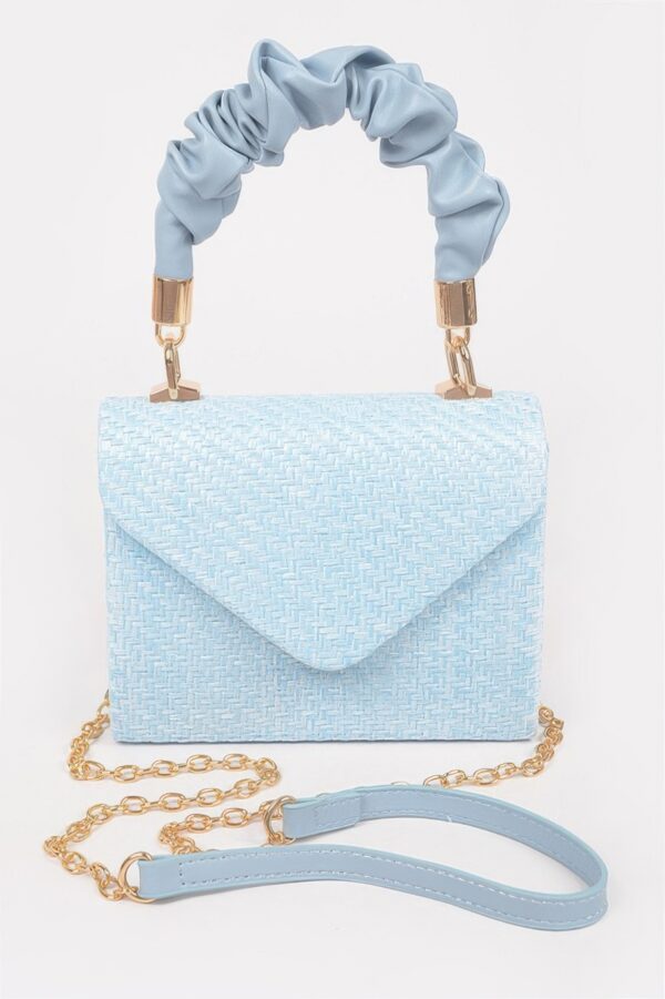 Faux Straw Top-Handle Flap Bag – Structured Mini