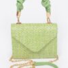Faux Straw Top-Handle Flap Bag – Structured Mini