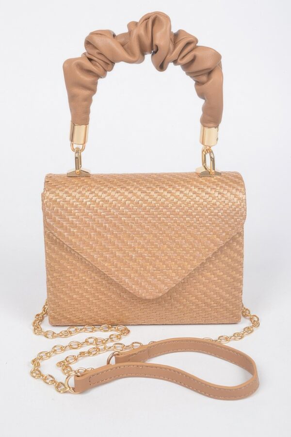 Faux Straw Top-Handle Flap Bag – Structured Mini