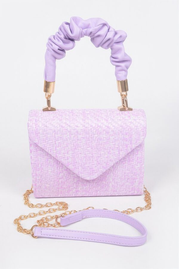 Faux Straw Top-Handle Flap Bag – Structured Mini
