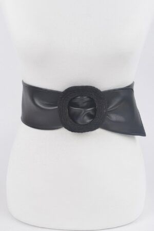 Wide Waist Belt – Structured PU Statement Belt