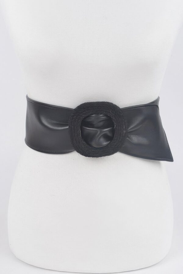 Wide Waist Belt – Structured PU Statement Belt