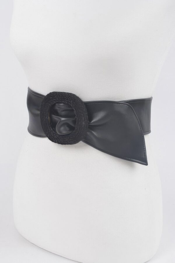 Wide Waist Belt – Structured PU Statement Belt