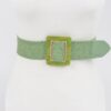 Square Buckle Stretch Belt – Elastic PU Blend